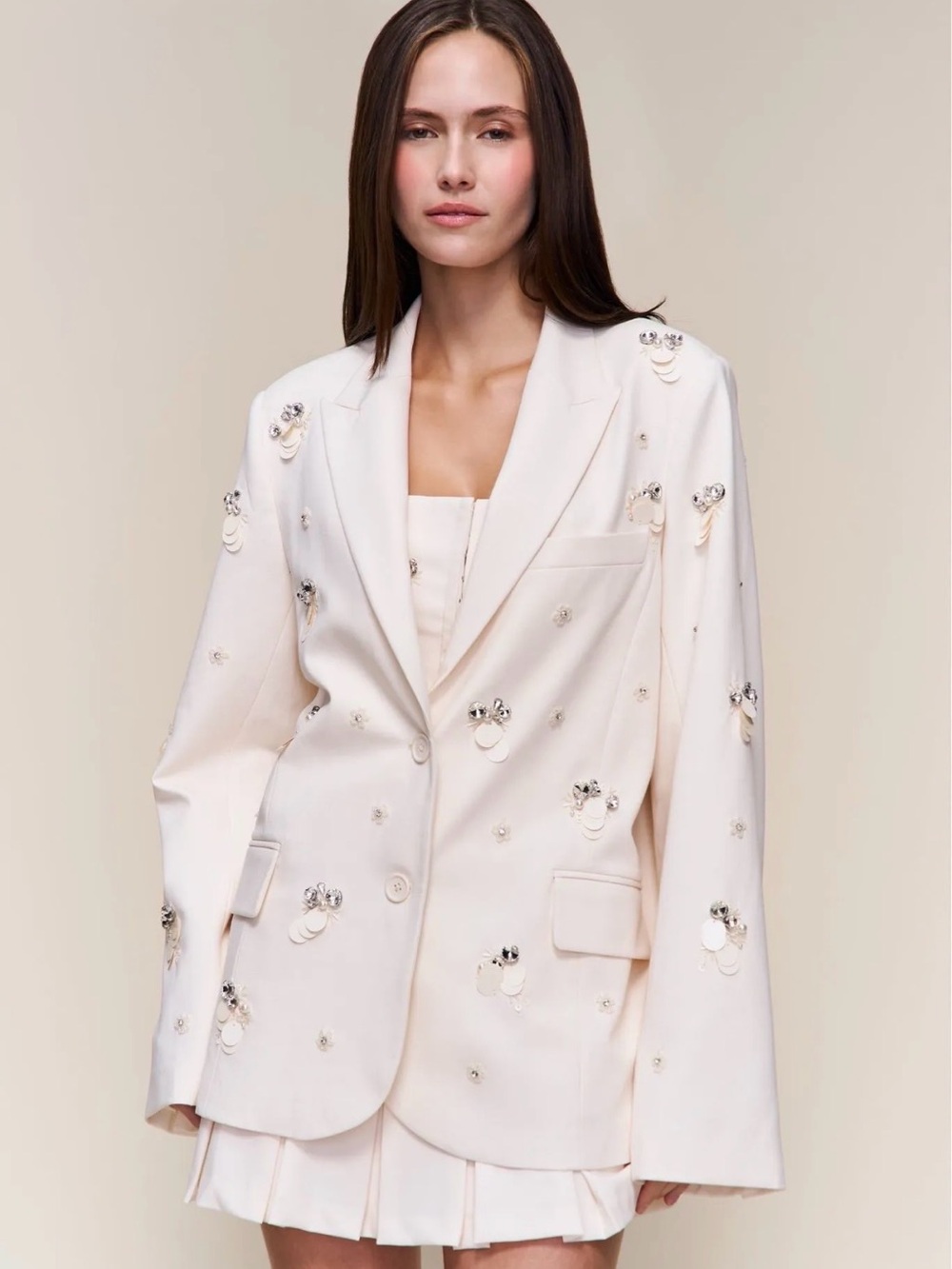 Danielle Guizio Embellished Oversized Blazer $348 MSRP
